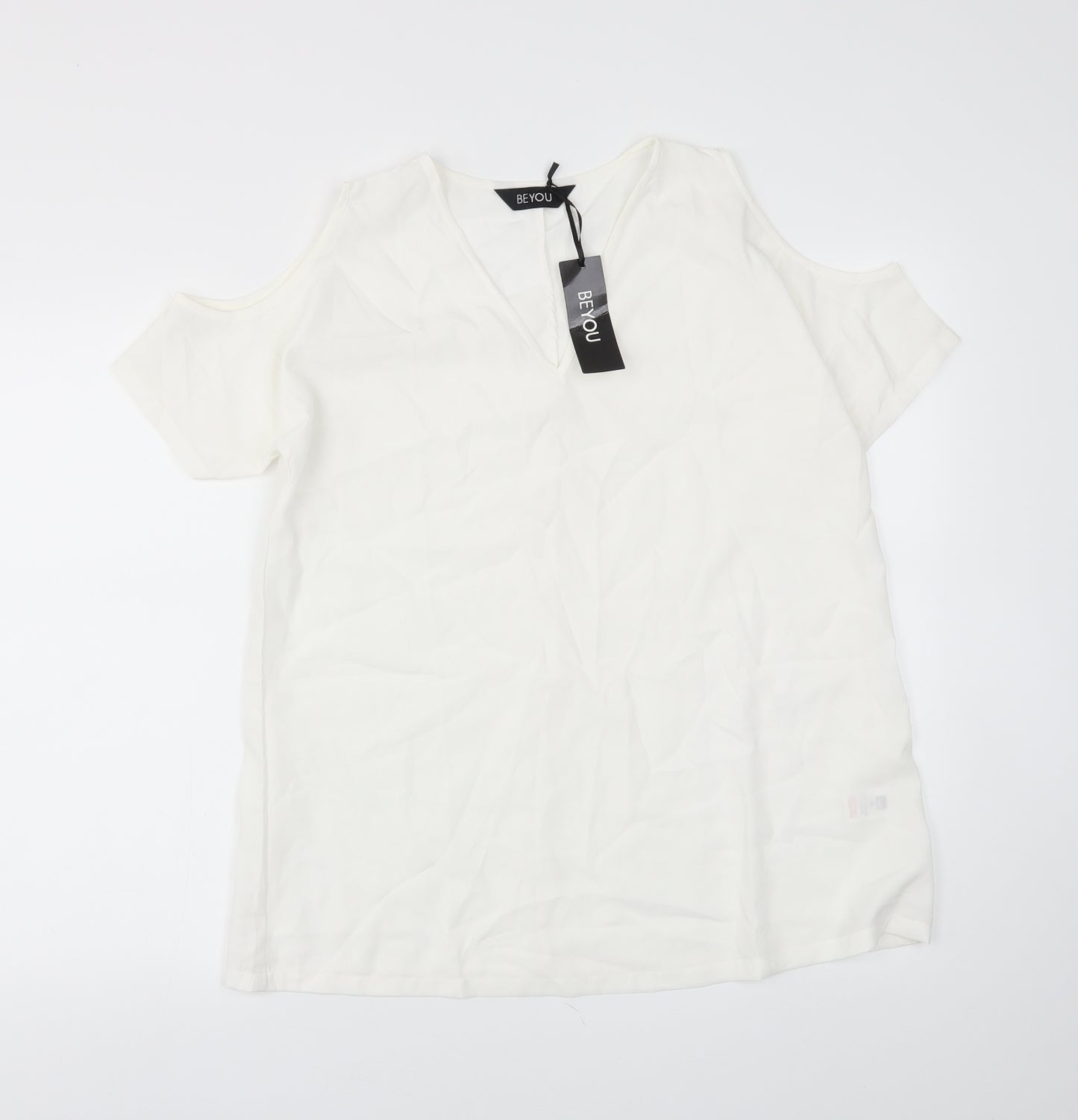 beyou Womens White   Basic Blouse Size M