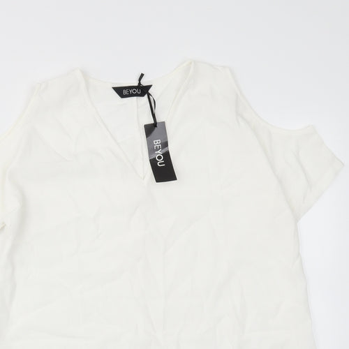 beyou Womens White   Basic Blouse Size M