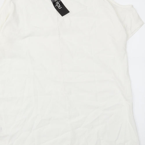 beyou Womens White   Basic Blouse Size M