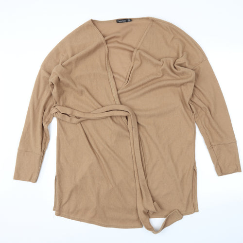 bohoo Womens Brown   Wrap Jumper Size 16