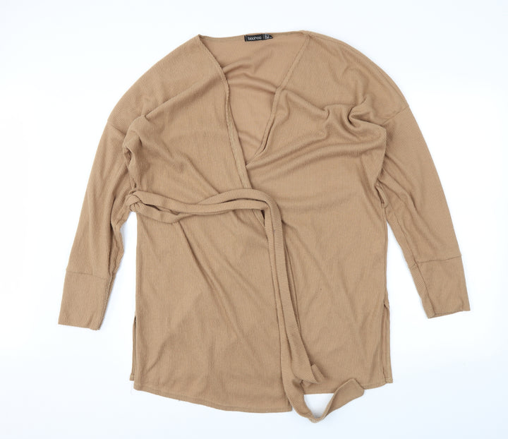 bohoo Womens Brown   Wrap Jumper Size 16