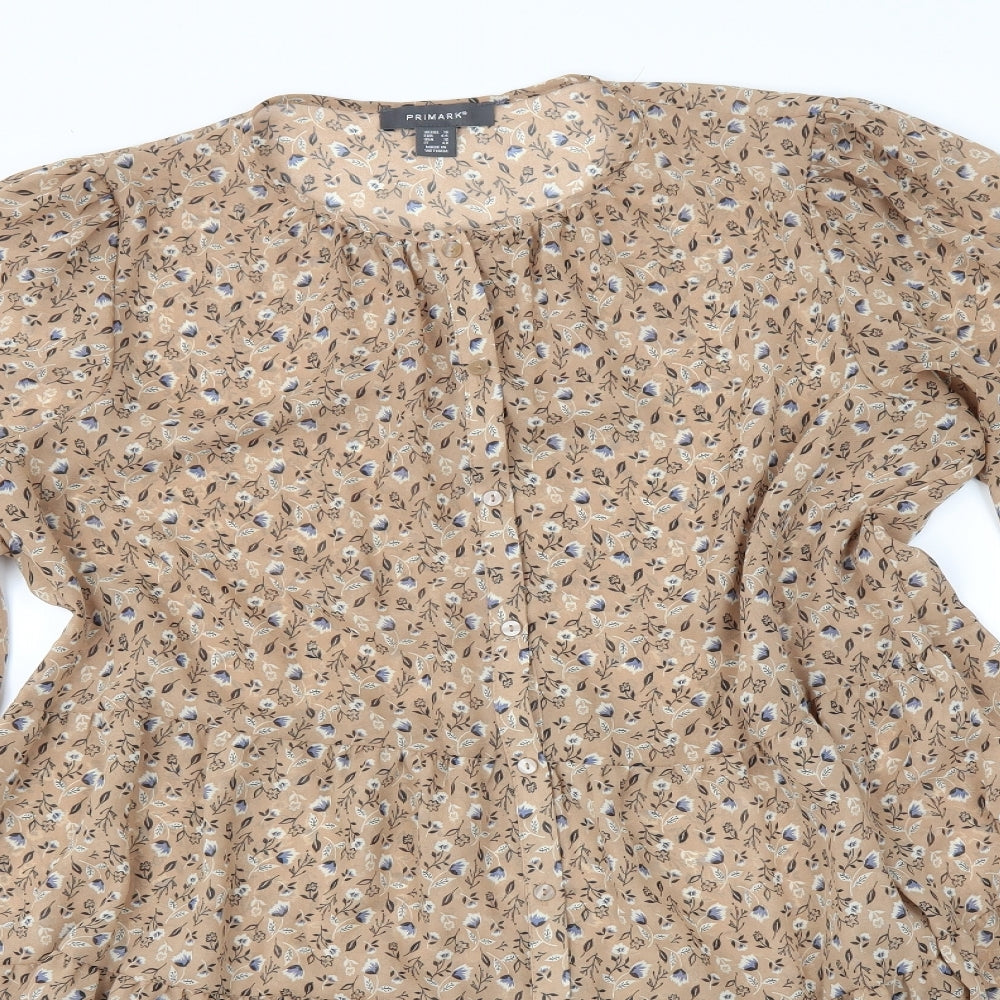 Primark Womens Brown Floral  Trapeze & Swing  Size 16
