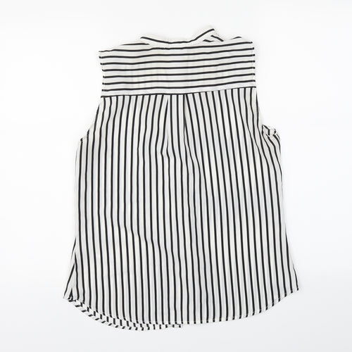 H&M Womens White Striped  Basic Button-Up Size 6