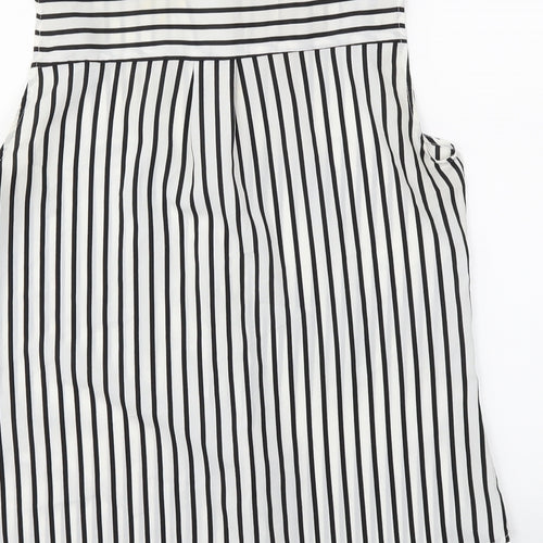 H&M Womens White Striped  Basic Button-Up Size 6