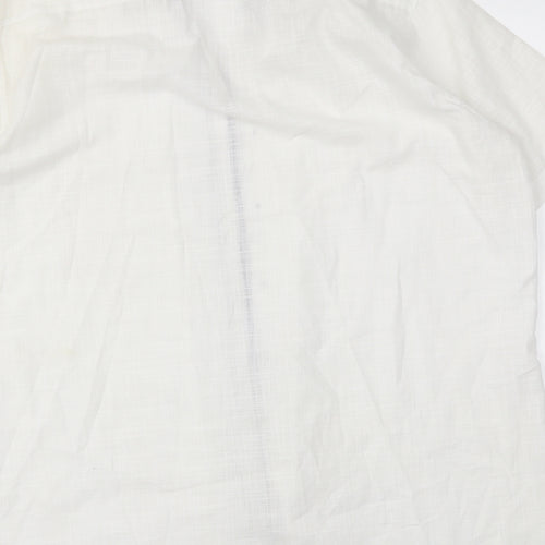 Preworn Mens White    Button-Up Size L