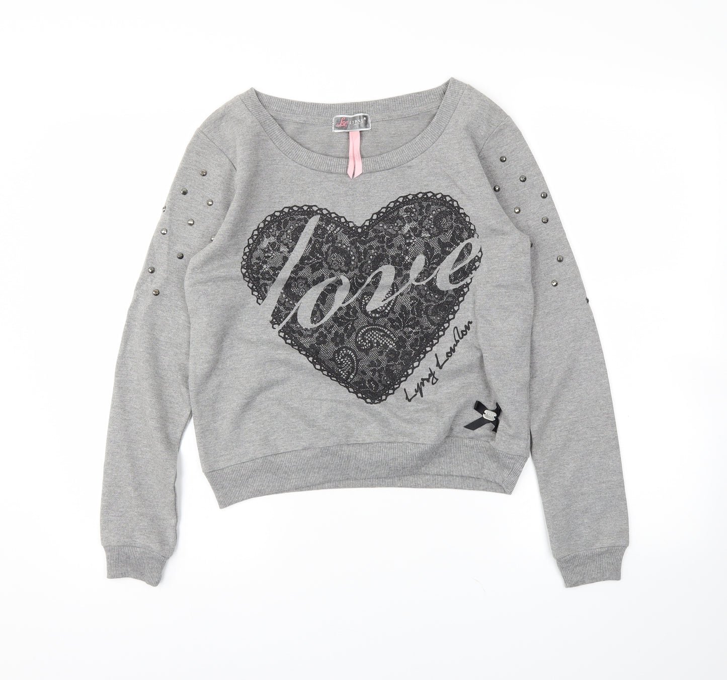 Lipsy Womens Grey   Pullover Hoodie Size 10