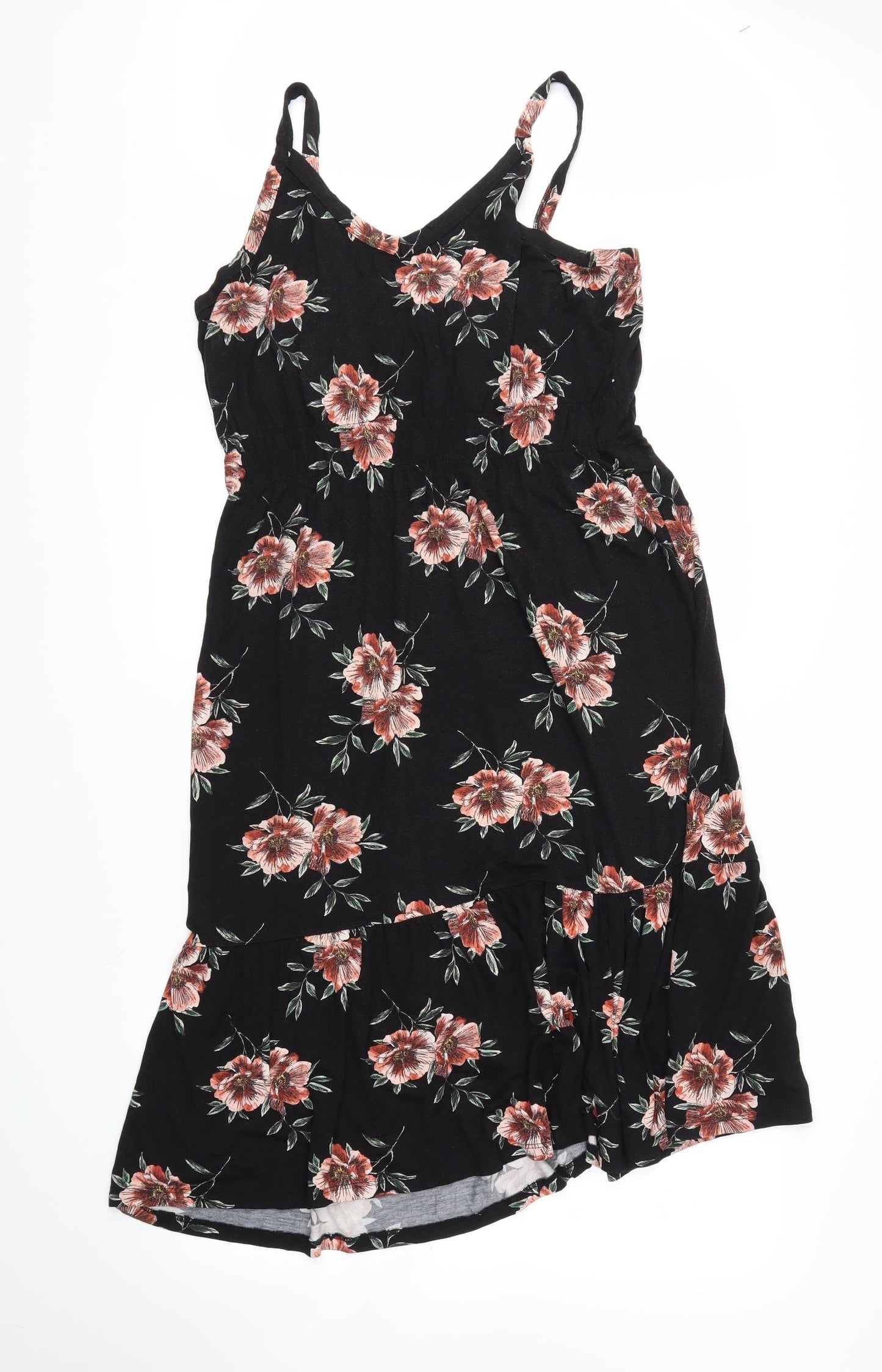 Peacocks Womens Black Floral  Trapeze & Swing  Size 16