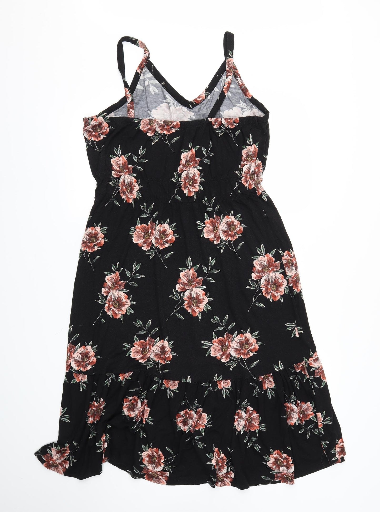 Peacocks Womens Black Floral  Trapeze & Swing  Size 16