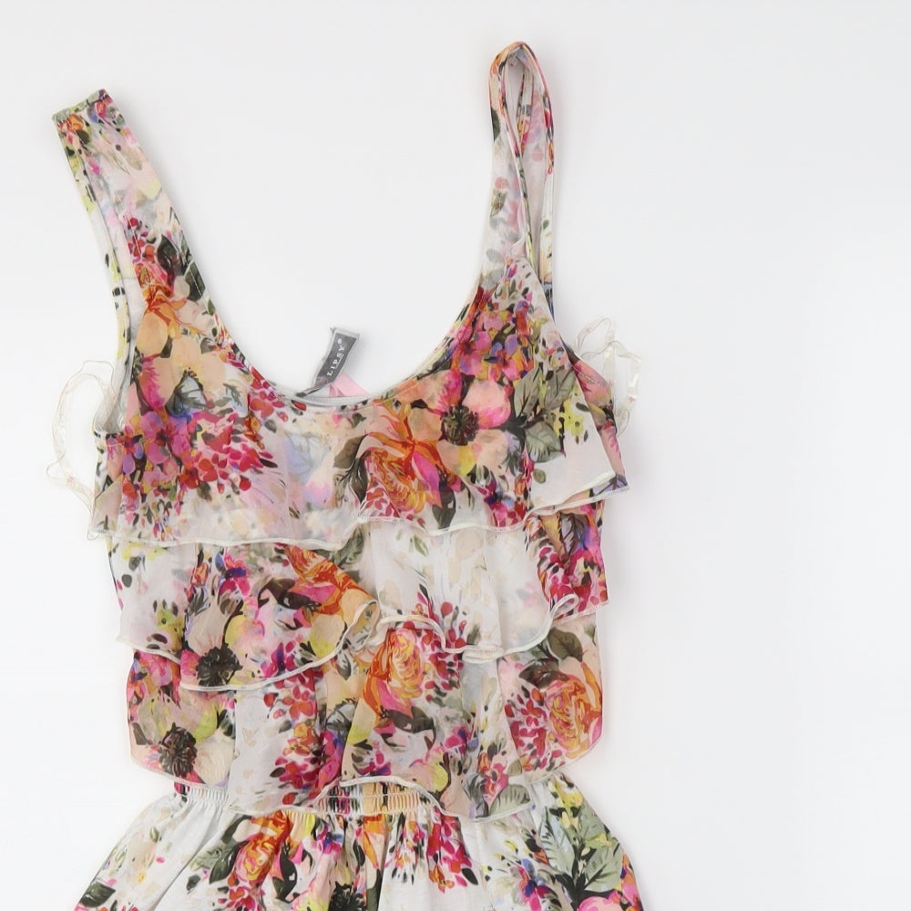 Lipsy Girls White Floral  Playsuit One-Piece Size 8 Years