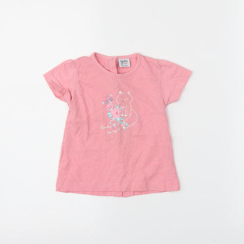 yatsi Girls Pink   Basic T-Shirt Size 6-9 Months