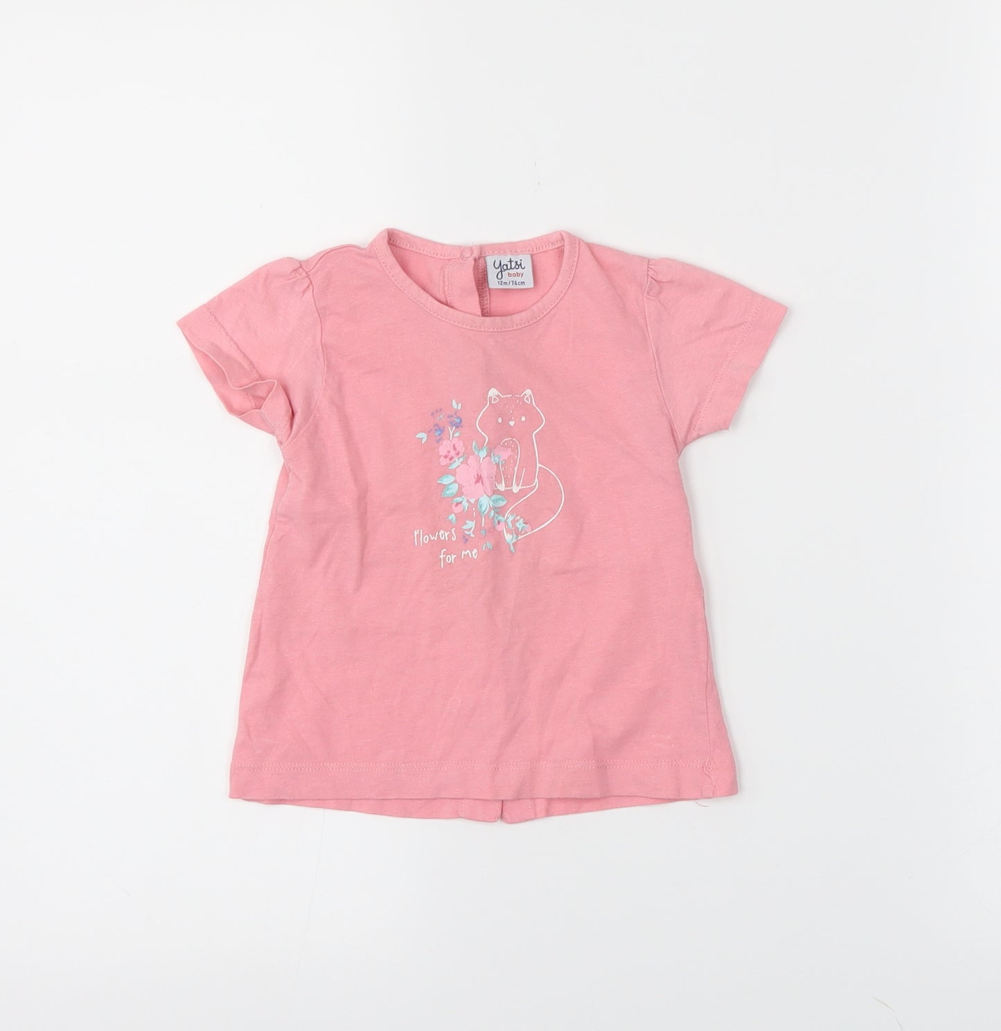 yatsi Girls Pink   Basic T-Shirt Size 6-9 Months