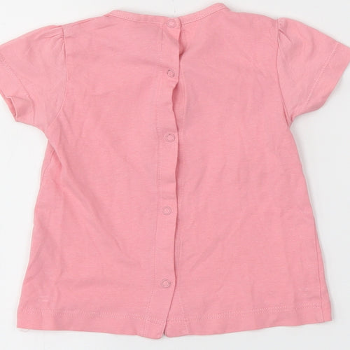 yatsi Girls Pink   Basic T-Shirt Size 6-9 Months