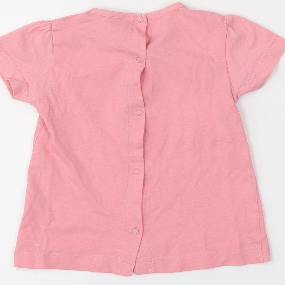 yatsi Girls Pink   Basic T-Shirt Size 6-9 Months
