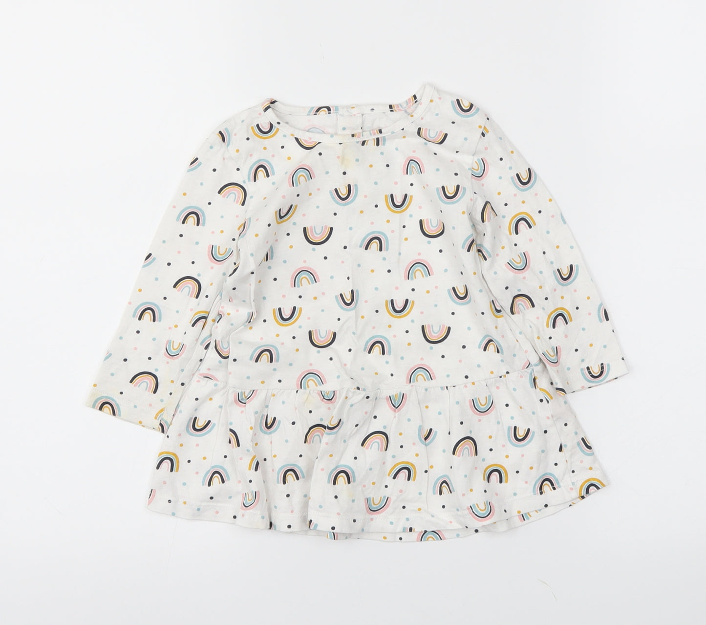 Preworn Girls White   Basic T-Shirt Size 9-12 Months