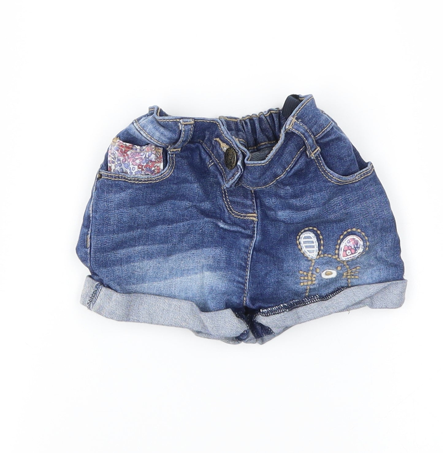 Preworn Girls Blue  Denim Cropped Jeans Size 18-24 Months
