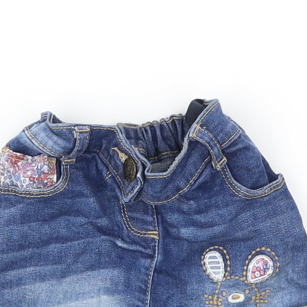 Preworn Girls Blue  Denim Cropped Jeans Size 18-24 Months
