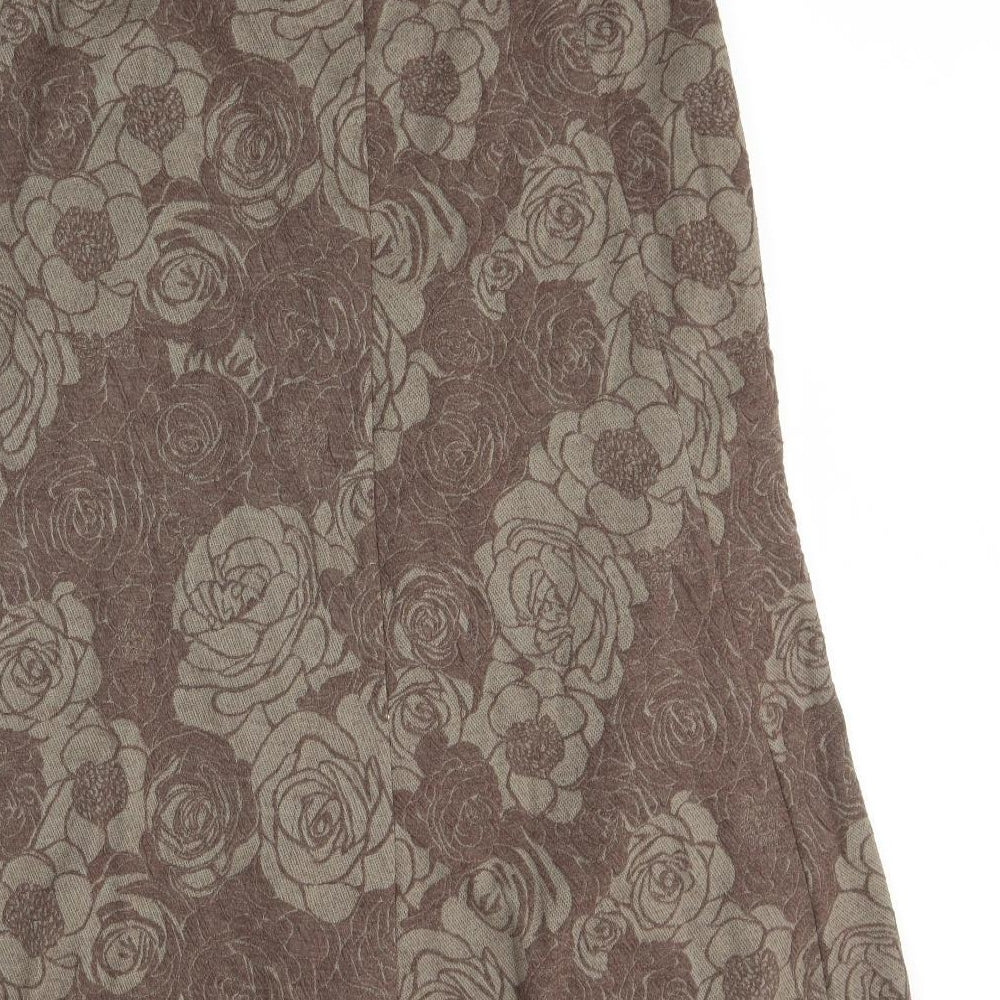 Eastex Womens Brown Floral  Swing Skirt Size 14