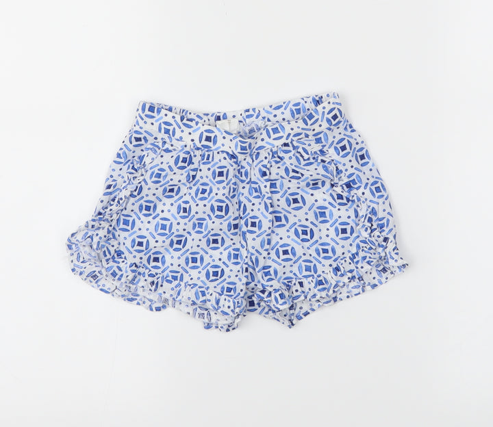 H&M Girls Blue Batik Cropped Trousers Size 12-18 Months