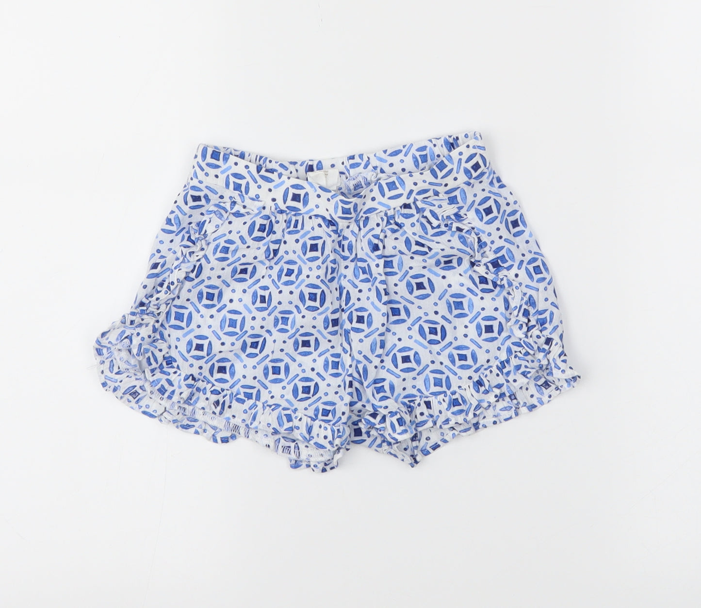 H&M Girls Blue Batik  Cropped Trousers Size 12-18 Months