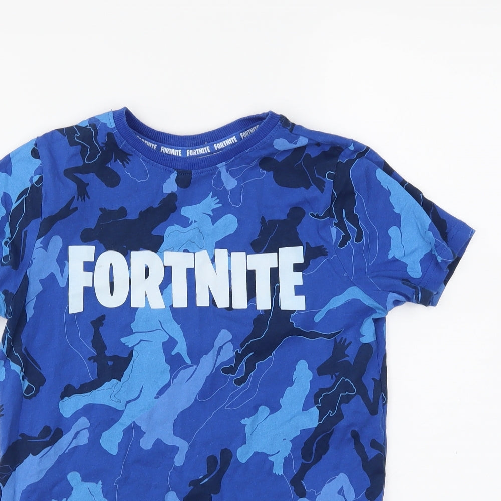 fortnite Boys Blue Camouflage  Basic Casual Size 9-10 Years