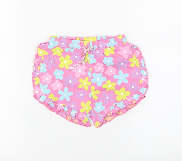 Preworn Boys Pink Floral Cropped Trousers Size 12-18 Months