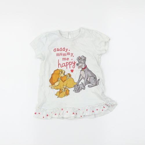 George Girls White   Basic T-Shirt Size 12-18 Months