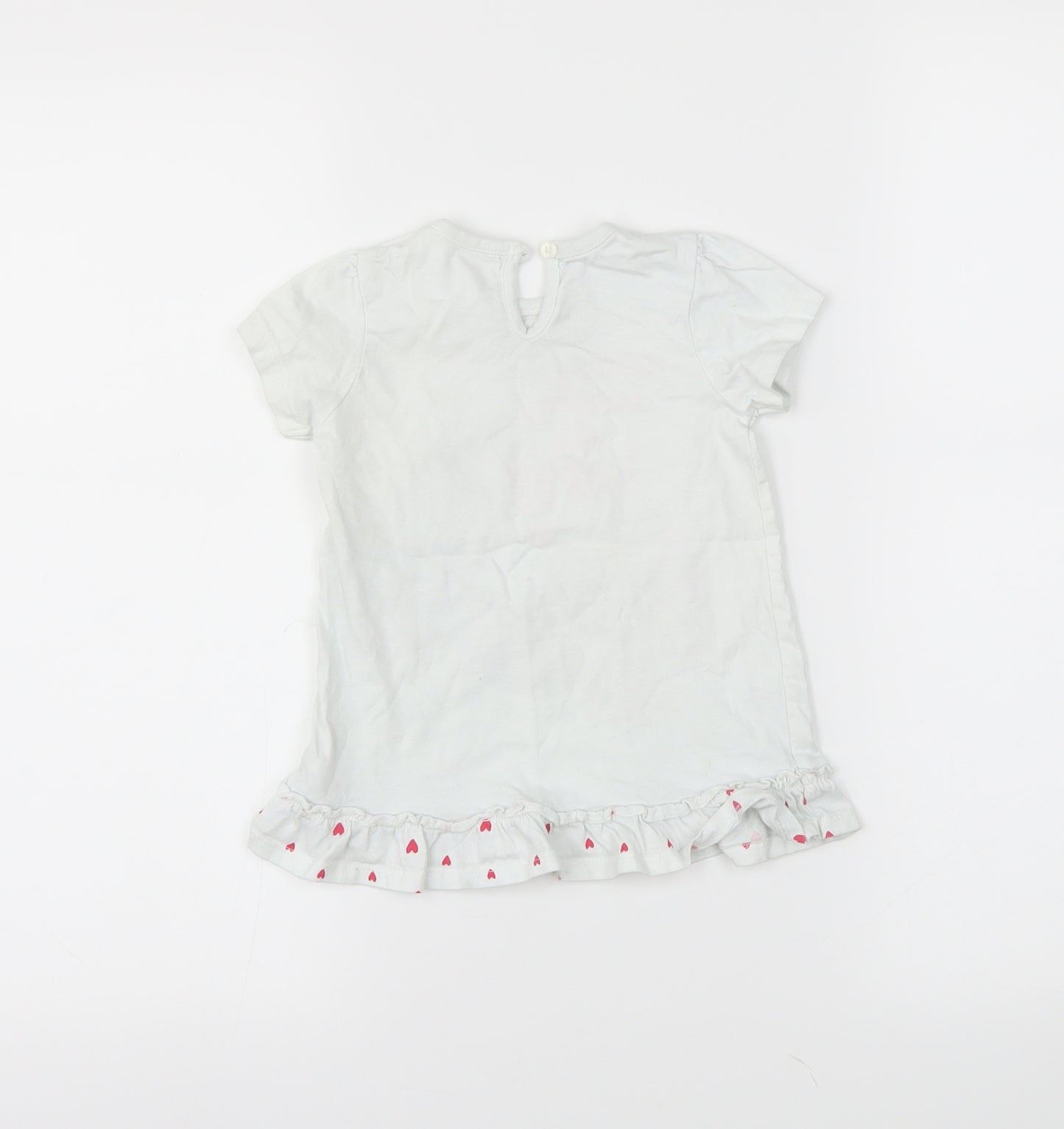 George Girls White   Basic T-Shirt Size 12-18 Months