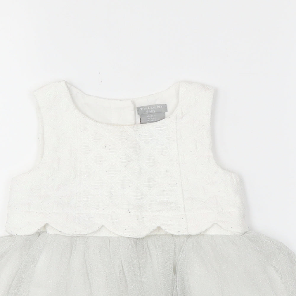 Tahari Girls White   Tutu Dress  Size 18-24 Months