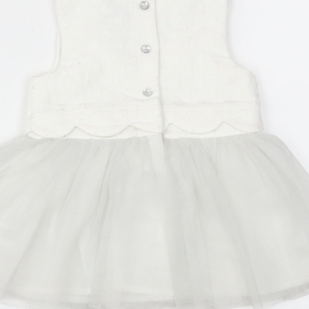 Tahari Girls White   Tutu Dress  Size 18-24 Months