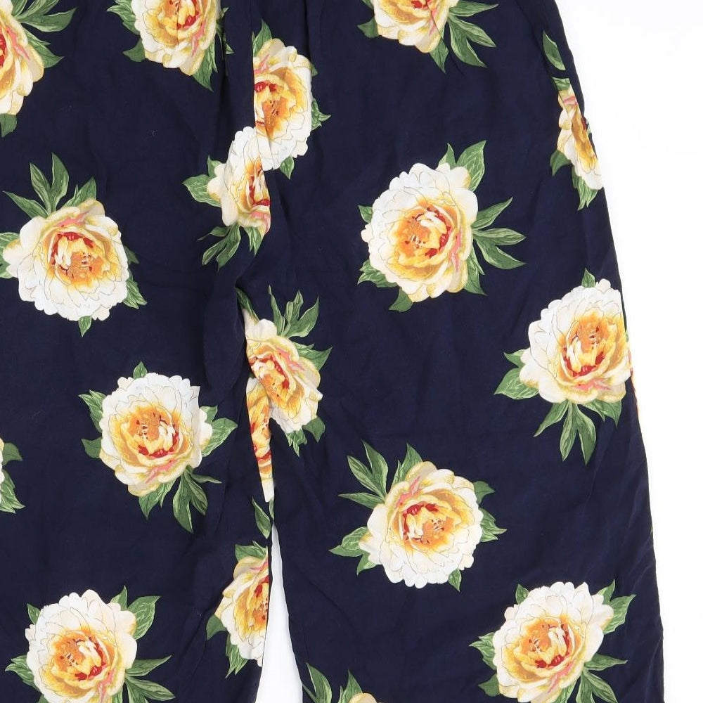 George Womens Blue Floral  Trousers  Size 16 L23 in