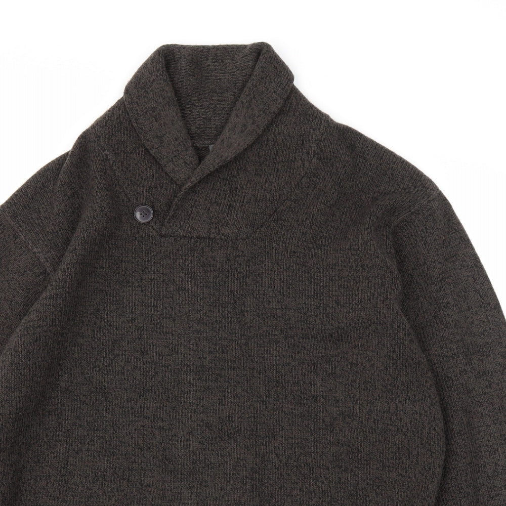 M&S Mens Brown   Henley Jumper Size XL