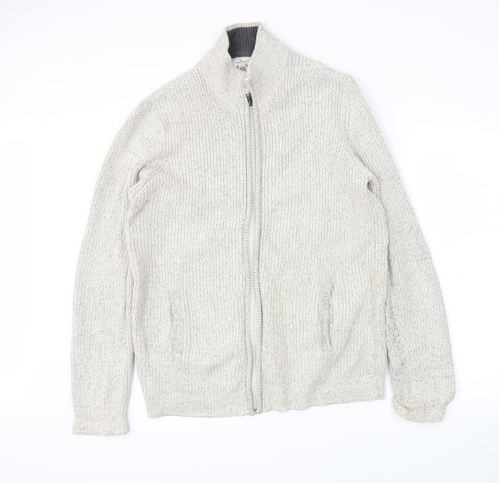 BHS Mens Beige Full Zip Jumper Size L
