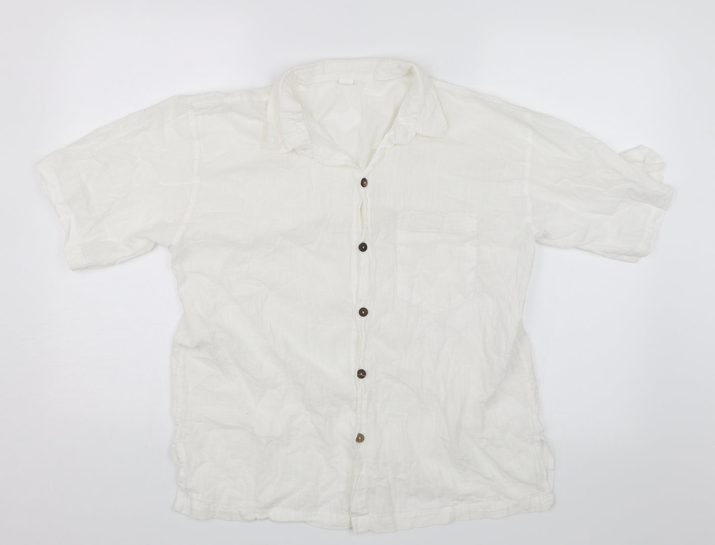 Preworn Womens White   Basic Button-Up Size XL