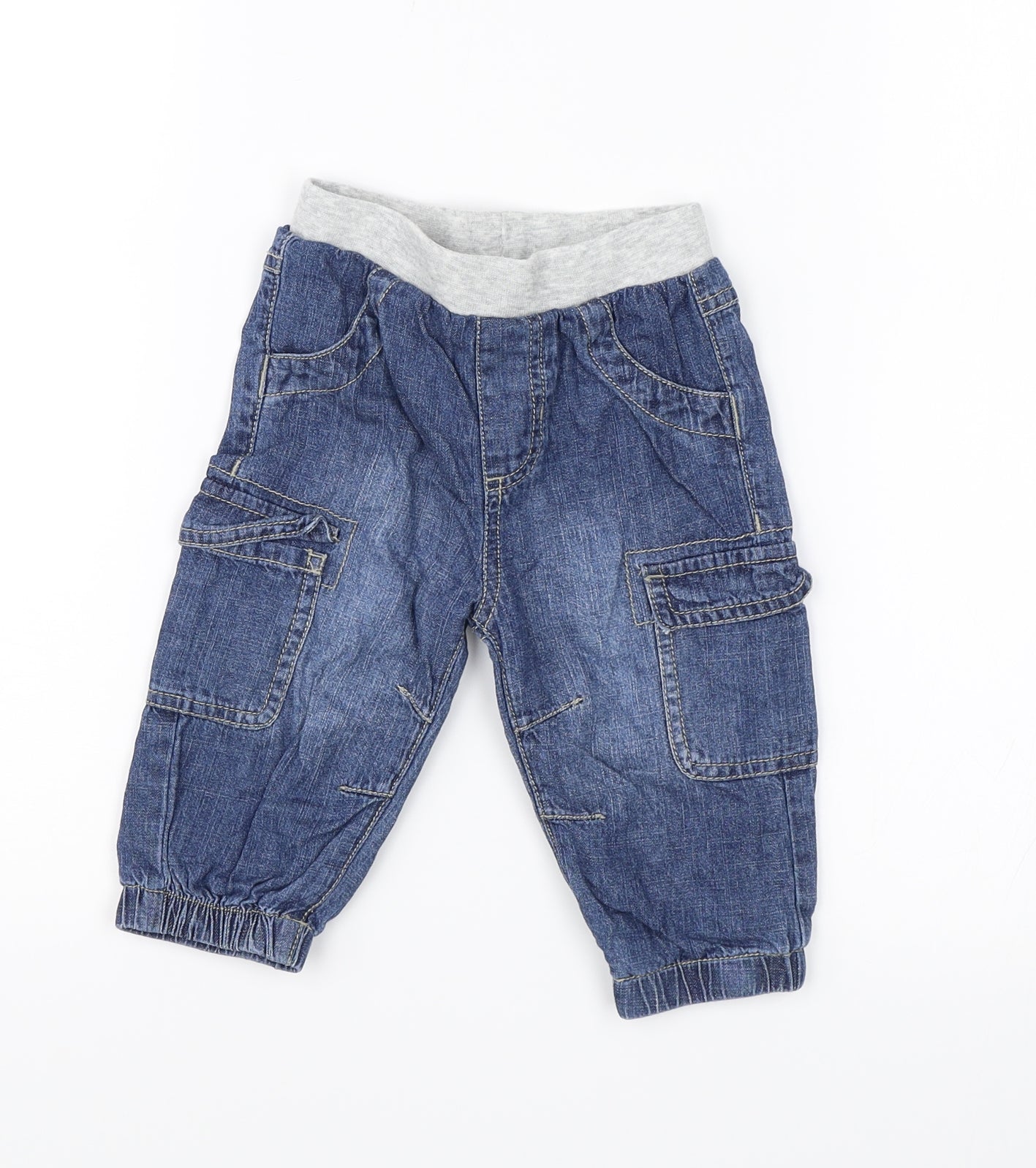George Baby Blue   Cargo Jeans Size 6-9 Months