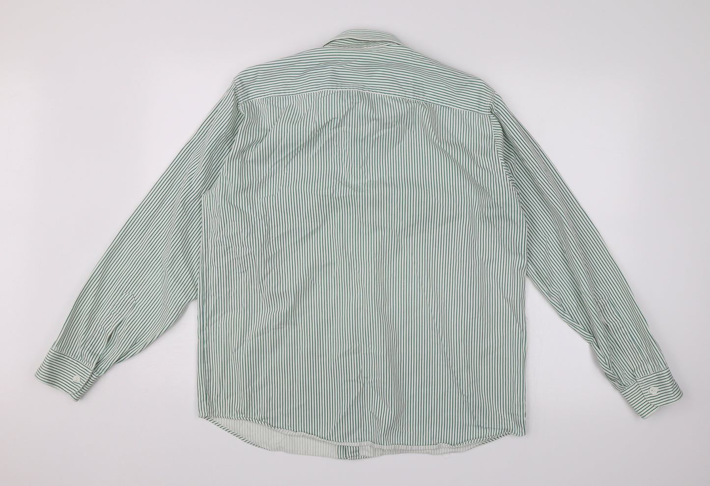 INL Womens Green Striped  Basic Button-Up Size 12