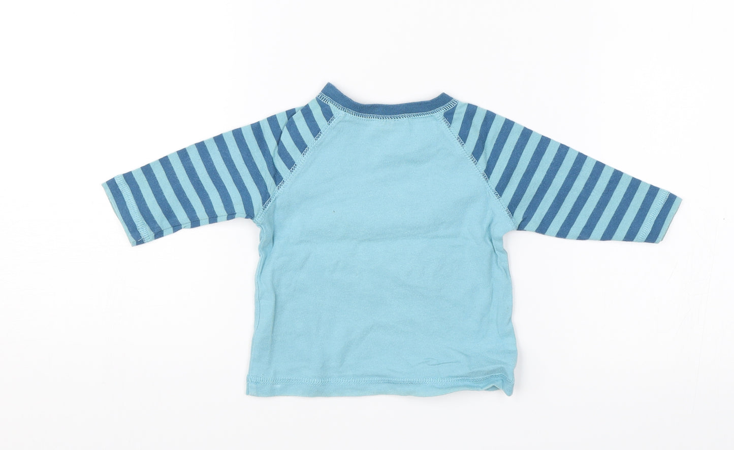 Cherokee Baby Blue Striped  Jersey T-Shirt Size 0-3 Months  - Garden bug trail