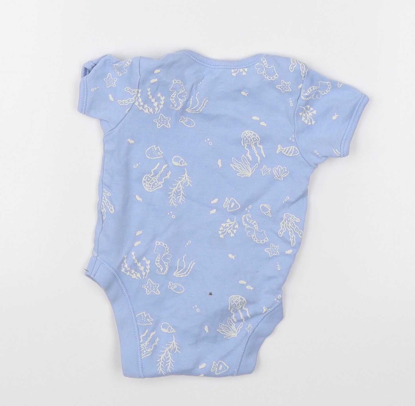 George Baby Blue   Romper One-Piece Size 6-9 Months  - Seahorse Print