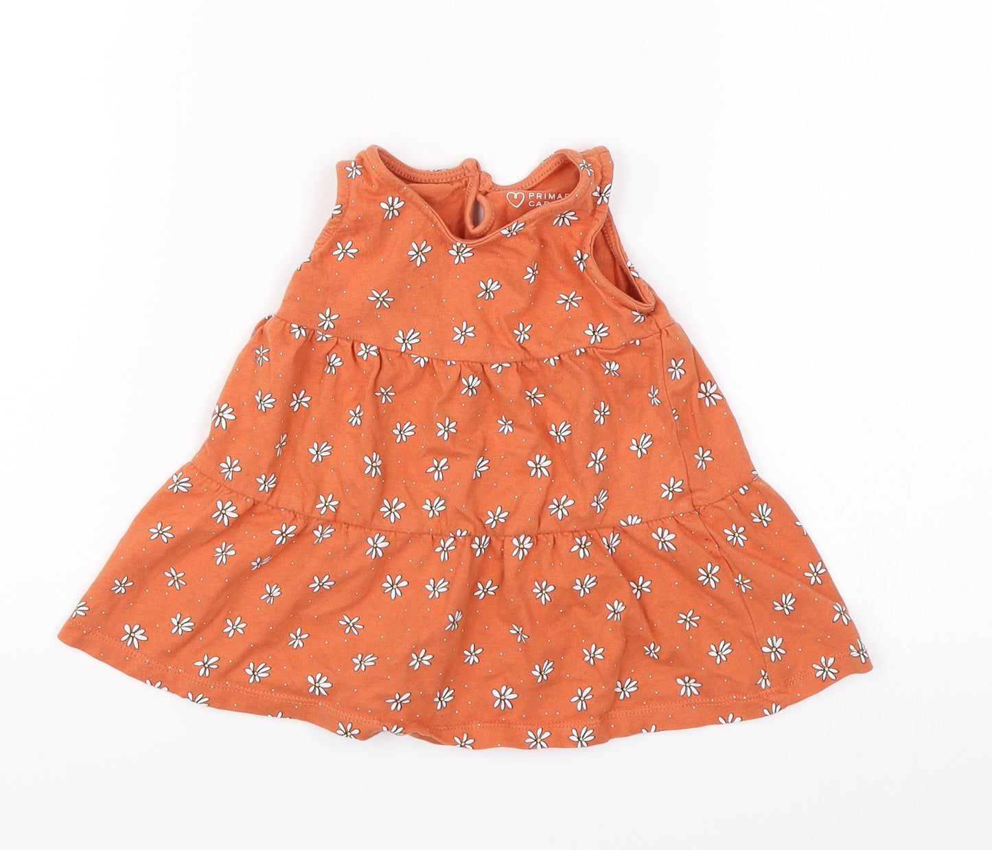 Primark Baby Orange Floral  Shift  Size 6-9 Months