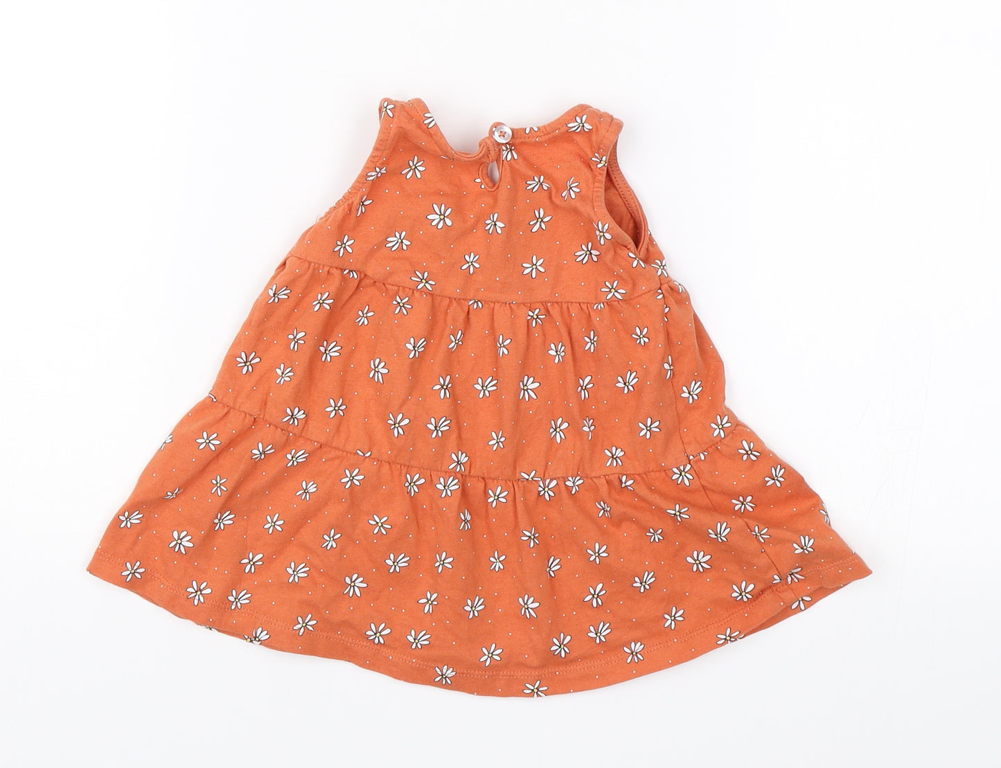 Primark Baby Orange Floral  Shift  Size 6-9 Months