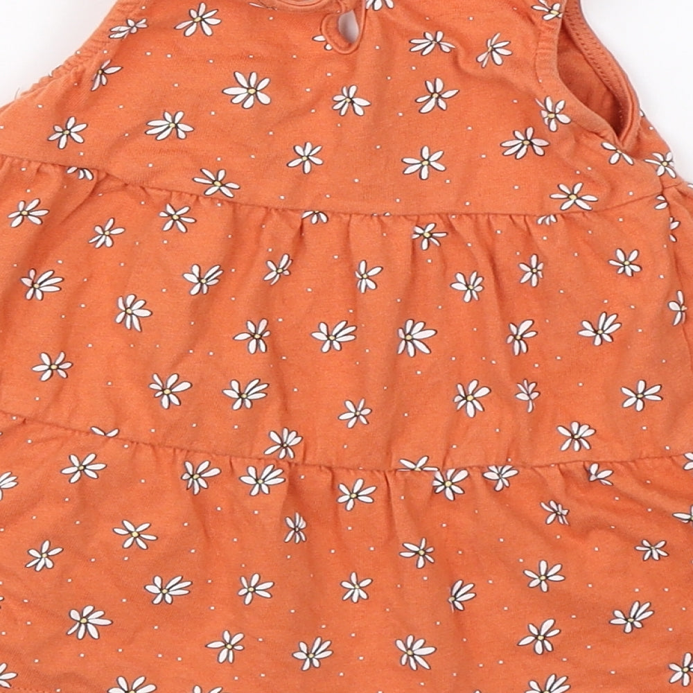 Primark Baby Orange Floral  Shift  Size 6-9 Months