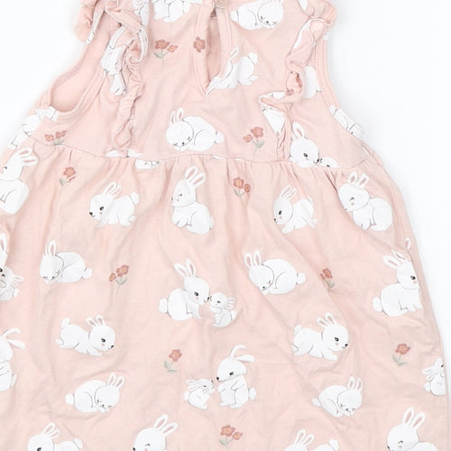 H&M Baby Pink   Shift  Size 6-9 Months  - Bunnies