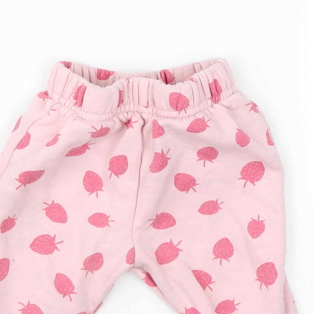 Primark Baby Pink   Sweatpants Trousers Size 6-9 Months  - Strawberries