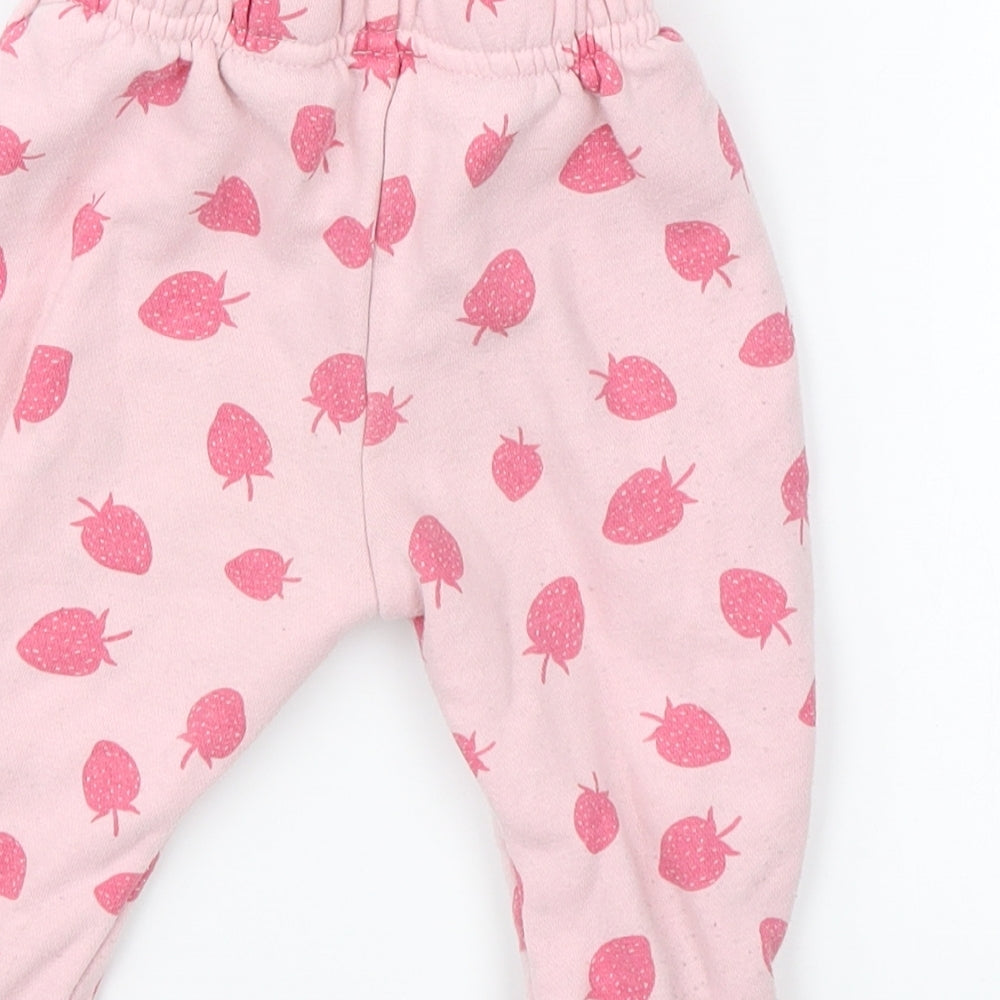 Primark Baby Pink   Sweatpants Trousers Size 6-9 Months  - Strawberries