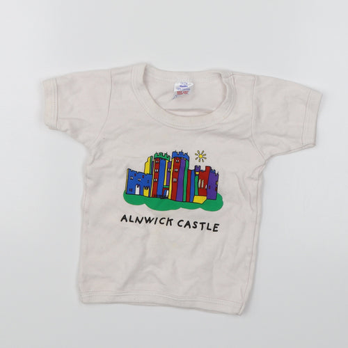 Preworn Baby White   Basic T-Shirt Size 18-24 Months  - Alnwick Castle