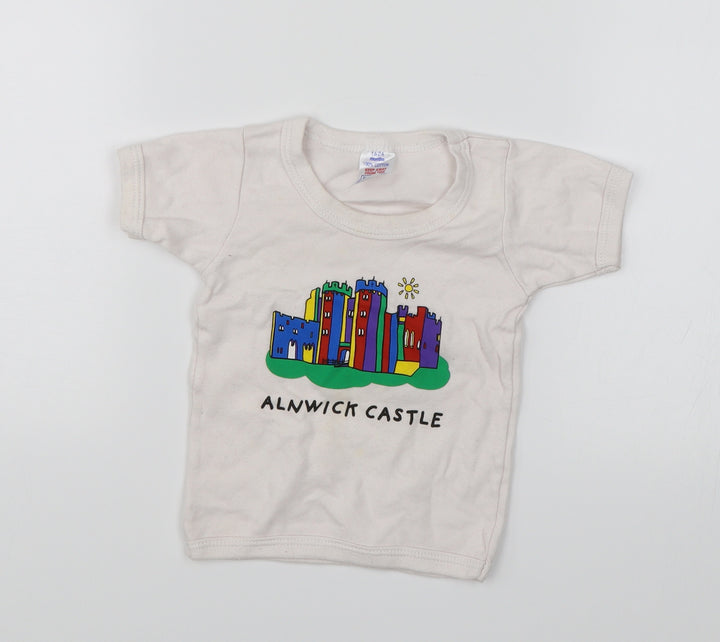 Preworn Baby White   Basic T-Shirt Size 18-24 Months  - Alnwick Castle
