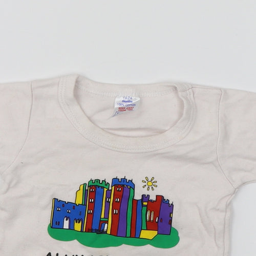 Preworn Baby White   Basic T-Shirt Size 18-24 Months  - Alnwick Castle