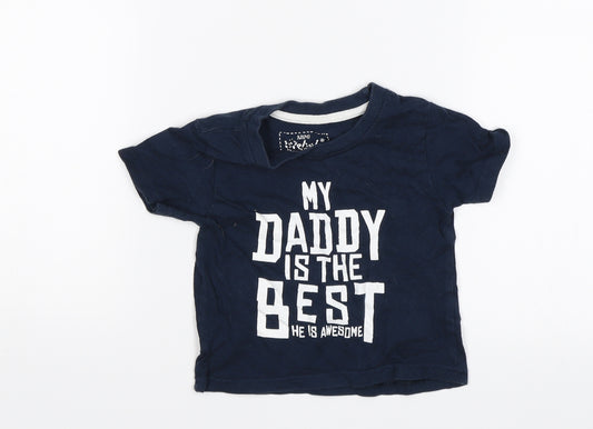 Front view of Rebel Baby Blue Basic T-Shirt, size 12-18, Months - My daddy is the best