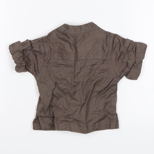 Tiny Ted Baby Brown   Basic Button-Up Size 0-3 Months