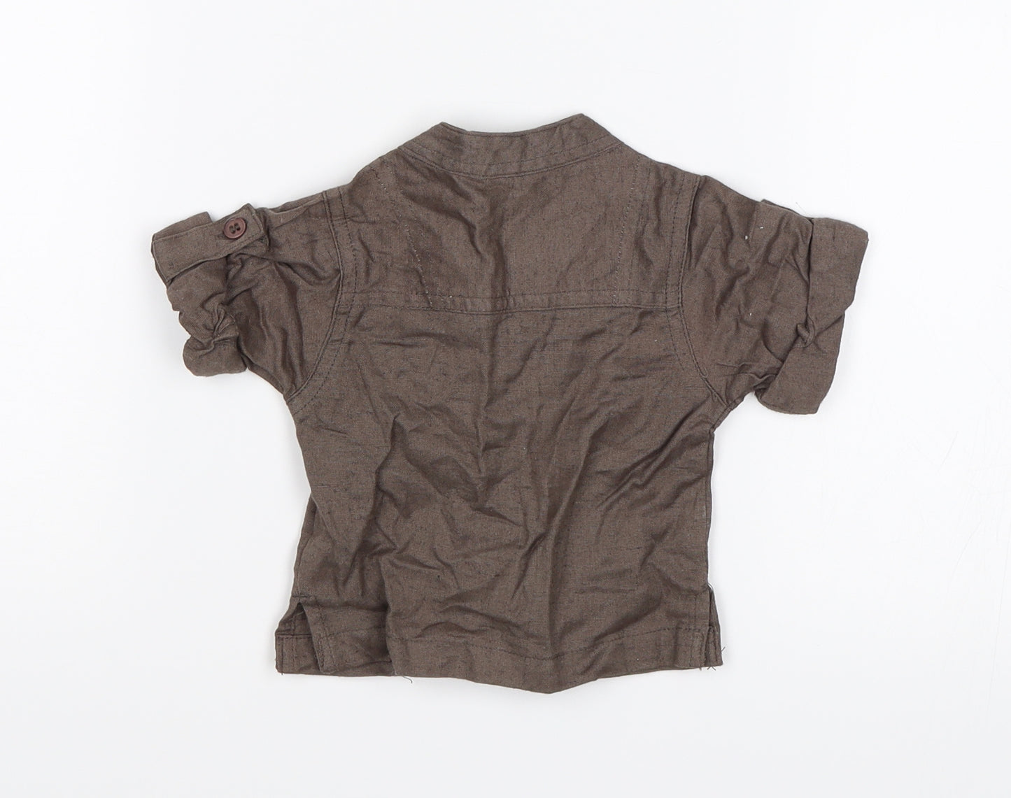 Tiny Ted Baby Brown   Basic Button-Up Size 0-3 Months