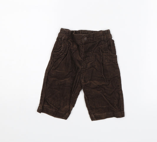 Front view of Preworn Baby Brown Capri Trousers, size 0-3, Months
